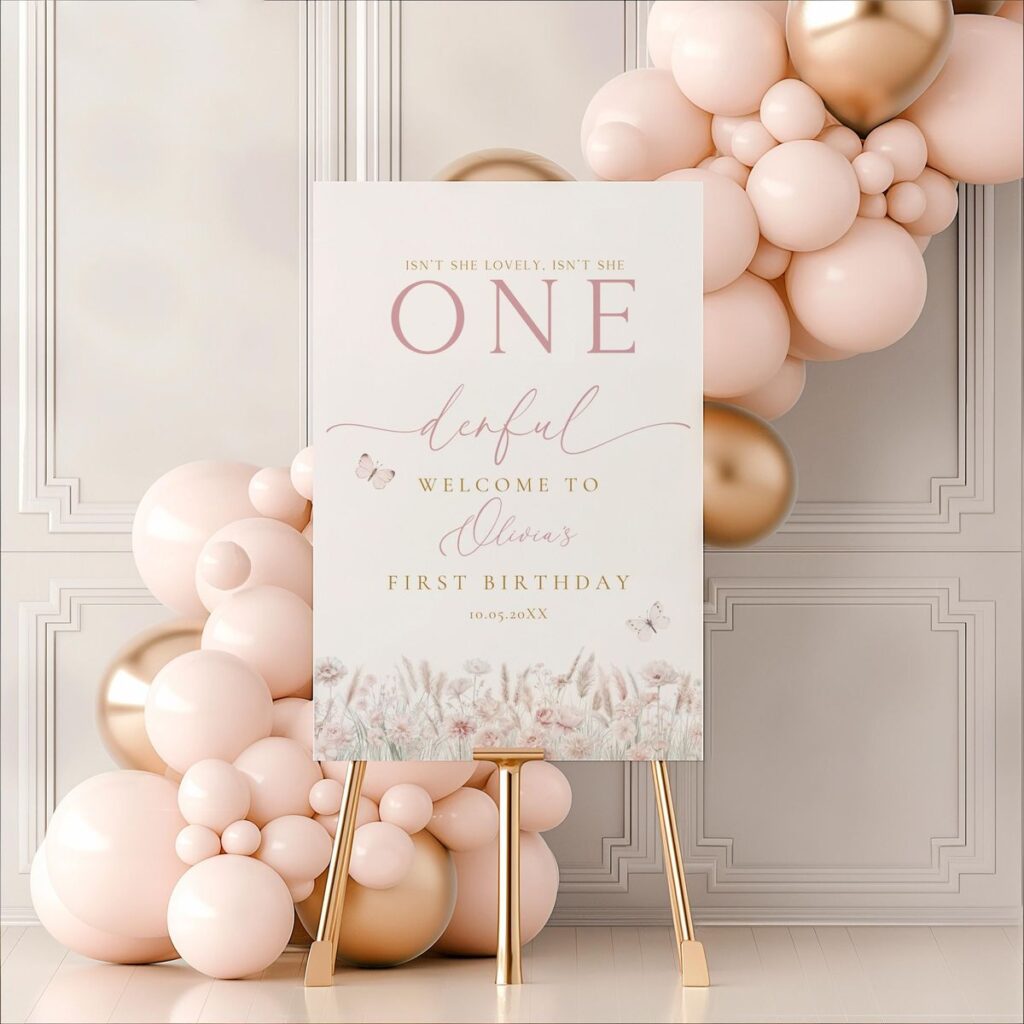 Personalised, Welcome Board for an Elegant Kids Party Decor